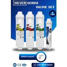 Watermelon SİLVER Seri Kapalı Kasa Su Arıtma Cihazı Uyumlu 4 Aşamalı Inline Membransız Filtre Seti