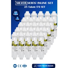 Watermelon SİLVER Seri Kapalı Kasa Su Arıtma Cihazı Uyumlu Inline 5 Aşamalı 25 Takım Filtre Seti