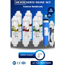 Watermelon Kapalı Kasa Su Arıtma Cihazı Uyumlu SİLVER Serisi 80 Gpd Vontron Membranlı 5 Aşama Yıllık Filtre Seti