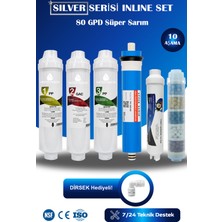 Watermelon Kapalı Kasa Su Arıtma Cihazı Uyumlu SİLVER Serisi 80 Gpd Süpar Sarım Membranlı 10 Aşama Filtre Seti