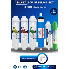 Watermelon Kapalı Kasa Su Arıtma Cihazı Uyumlu SİLVER Serisi 80 Gpd Süpar Sarım Membranlı 6 Aşama Filtre Seti