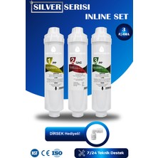Watermelon SİLVER Seri Kapalı Kasa Su Arıtma Cihazı Uyumlu 3 Aşamalı Inline 6 Aylık Bakım Filtre Set