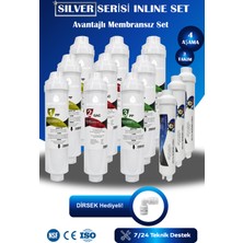 Watermelon SİLVER Seri Kapalı Kasa Su Arıtma Cihazı Uyumlu 4 Aşamalı Inline 3 Takım Avantajlı Filtre Seti