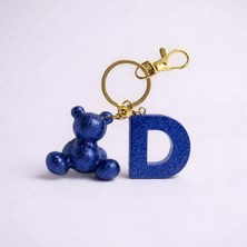 Scultore Kişiye Özel D Harfli Ayıcık Anahtarlık - Epoksi Tasarım Çanta ve Araba Anahtarlığı