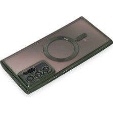 Epilons Newface Galaxy Note 20 Kılıf Kross Magneticsafe Kapak - Koyu Yeşil