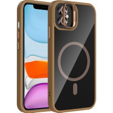 Zore iPhone 11 Kılıf Standlı ve Kamera Lens Hediyeli M-Safe Şarj Özellikli Zprb Etro Kapak - Desert Titan