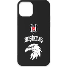 iPhone 12 Uyumlu Beşiktaş Kolej Yazı Kartal Siyah Silikon Lisanslı Telefon Kılıfı