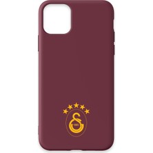 iPhone 11 Pro Uyumlu Galatasaray 5 Yıldız Sarı Arma Bordo Silikon Lisanslı Telefon Kılıfı