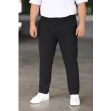 Bürke Erkek Siyah Renk Kaliteli Battal Büyük Beden Kumaş Pantolon