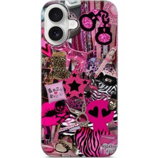 Lelia iPhone 16 Plus Uyumlu Baskılı Şeffaf Telefon Kılıfı | Koleksiyon: Chromatica Aura