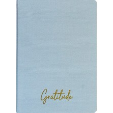 Kum Yayınevi Gratitude Defter - Keten Sert Kapak - Kareli 192 Sayfa – 15X21,3CM - Buz Mavi