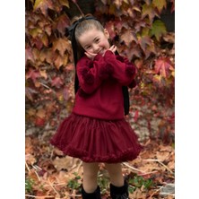 Yiğit Butik Kız Çocuk Ponpon Detaylı Tütü Etekli Takım