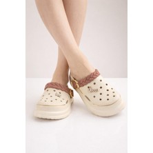 ModaOnn Kadın Örgü Tokalı Bantlı Sabo Terlik