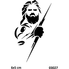 Airbrush Tattoo Zeus Şimşek Öfkesi Yapışkanlı Stencil Süsleme ve Boyama Kalıbı