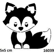 Airbrush Tattoo Yavru Tilki Yapışkanlı Stencil Süsleme ve Boyama Kalıbı