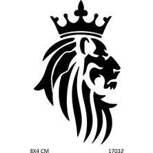 Airbrush Tattoo Taçlı Aslan Yapışkanlı Stencil Süsleme ve Boyama Kalıbı