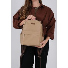 Silver & Polo SP1206 Kadın Sırt Çantası Saten Vizon-Camel