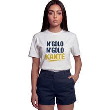 Color Luxe ''n'golo N'golo Kanté'' Tezahürat Temalı Baskılı %100 Pamuk Rahat Kesim Premium Kadın Tişört