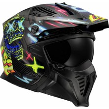 Ls2 Drıfter Rayz Siyah-Mavi Kask (Siyah Vizör)