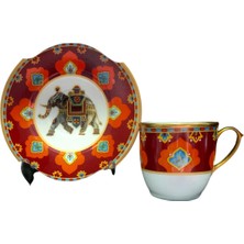 Konyax Elefante 4 Parça 2 Kişilik Porselen Türk Kahvesi Fincan Takımı