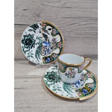 Konyax Türk Kahve Seti 6 Kişilik Çift Desenli Seremony