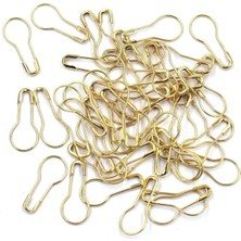Boncukcu Abla 100 Adet Gold Çengelli Iğne Ampul Tip Etiket Iğnesi 2 cm Armut Çengelli Iğne