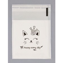 İğne İzi Bantlı Şeffaf Desenli Poşet Opp 10X10 cm 95 Adet