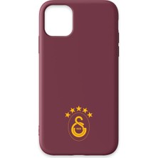 iPhone 11 Uyumlu Galatasaray 5 Yıldız Sarı Arma Bordo Silikon Lisanslı Telefon Kılıfı