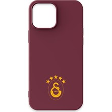 iPhone 13 Pro Max Uyumlu Galatasaray 5 Yıldız Sarı Arma Bordo Silikon Lisanslı Telefon Kılıfı