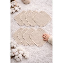 Zeypba Bebek Müslin Ağız Mendili - 8 Li - Bej %100 Pamuk