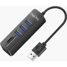 Hype Store Veggieg USB 2.0 Sd - Microsd Kart Okuyucu ve 3 Port USB Çoklayıcı Hub