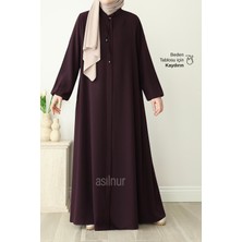 Asilnur Nesli Mevlana Ferace Mürdüm Dokuma Kumaş Kadın Giyim Dört Mevsim Kullanım İçin Tasarlandı