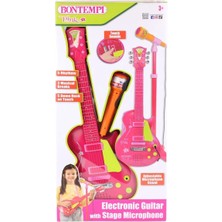 Kaia Life 45872  Elektronik Gitar Ayaklı Mikrofon Müzik Seti Pembe