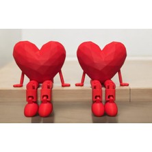 MisterionStudio Oturan Kalp Biblo – Sallanan Ayaklı Sevgili Figürleri Dekoratif Masa Süsü (1 Adet)