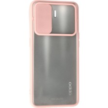 Olinea Newface Reno 5 Lite Kılıf Palm Buzlu Kamera Sürgülü Silikon - Pembe