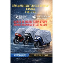 SAVEK Tüm Motosikletler ile Uyumlu Lastikli Motosiklet Brandası Su Geçirmez Motor Örtüsü Çadır