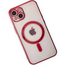 Olinea Newface Iphone 14 Kılıf Magneticsafe Lazer Silikon - Kırmızı