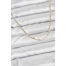 Mustran cm 14K Gold Renk Pirinç Ataç Zincir 60 cm Kadın Kolye