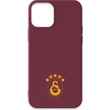 iPhone 12 Uyumlu Galatasaray 5 Yıldız Sarı Arma Bordo Silikon Lisanslı Telefon Kılıfı