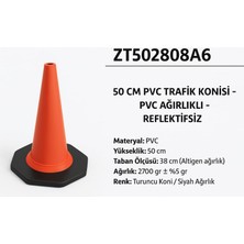 Zeplin ZT502808A6 – 50 cm Pvc Trafik Konisi – Ağırlıklı, Reflektifsiz