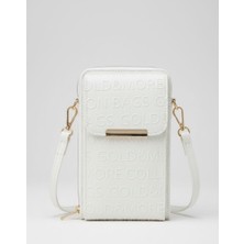 Kadın Mini Çapraz Askılı Telefon Çantası Gold Detaylı Şık Günlük Çanta