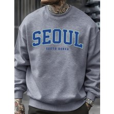 Seul Güney Kore Baskı Erkek Kazaklar Polar Hip Hop Kazak Günlük Giysiler Sonbahar Bisiklet Ya