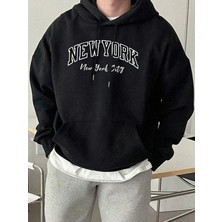New York City Letter Creativity Baskılı Erkek Günlük Kazak Sokak Sporları Kapüşonlular Sonbah