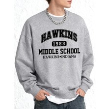 Hawkins Ortaokul Erkekler Için Baskılı Sweatshirt Oversize Kazak Sonbahar Sıcak O-Yaka Spor G