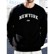 New York Abd Baskılı Erkekler Için O-Yaka Moda Kazakları Polar Sonbahar Sweatshirt Sokak Günl