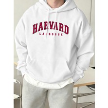 Harvard Lacrosse Baskılı Kapüşonlu Üst Erkek Yumuşak Moda Tişörtü Spor Rahat Sokak Giysisi Te