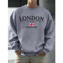 Londra Ingiltere Bayrağı Baskı Kazak Erkekler Için Sonbahar Gevşek Gündelik Giyim Hipster Yum