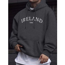 Irlanda Eire Mektup Yaratıcı Desen Uzun Kollu Tişörtü Erkek Sıcak Polar Kazak Rahat Sonbahar
