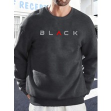 Siyah Harfli Yaratıcı Baskı Erkek Temel Giyim Bol Sweatshirt Spor Sokak Stili Kazak Rahat Yum