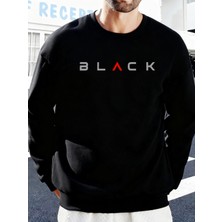 Siyah Harfli Yaratıcı Baskı Erkek Temel Giyim Bol Sweatshirt Spor Sokak Stili Kazak Rahat Yum